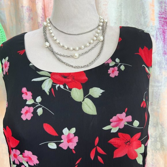 πStudio One Georgette Fabric Floral Sleeveless Midi Dress - Picture 2 of 15